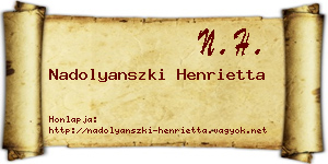 Nadolyanszki Henrietta névjegykártya